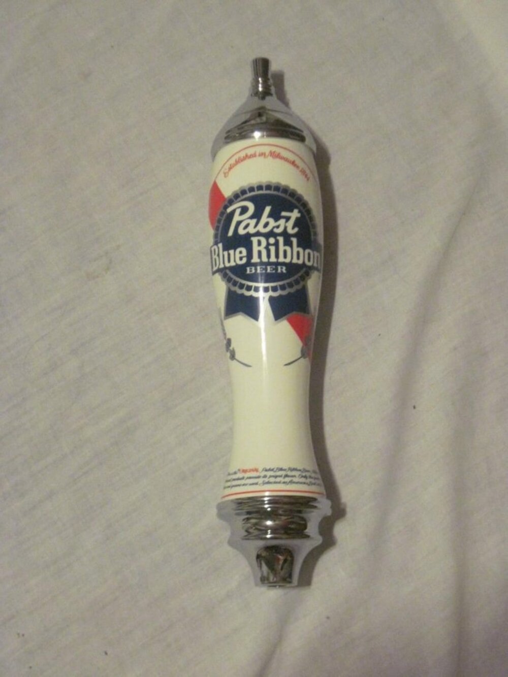 Vintage 12" Acrylic & Chrome Beer Tap Handle - Double-Sided Design, Bar Decor